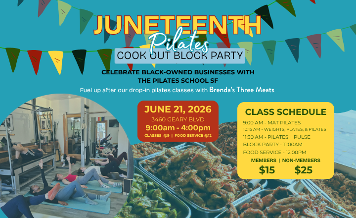 Juneteenth Pilates Cookout banner