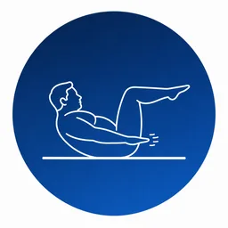 Stick figure performing the Pilates Hundred